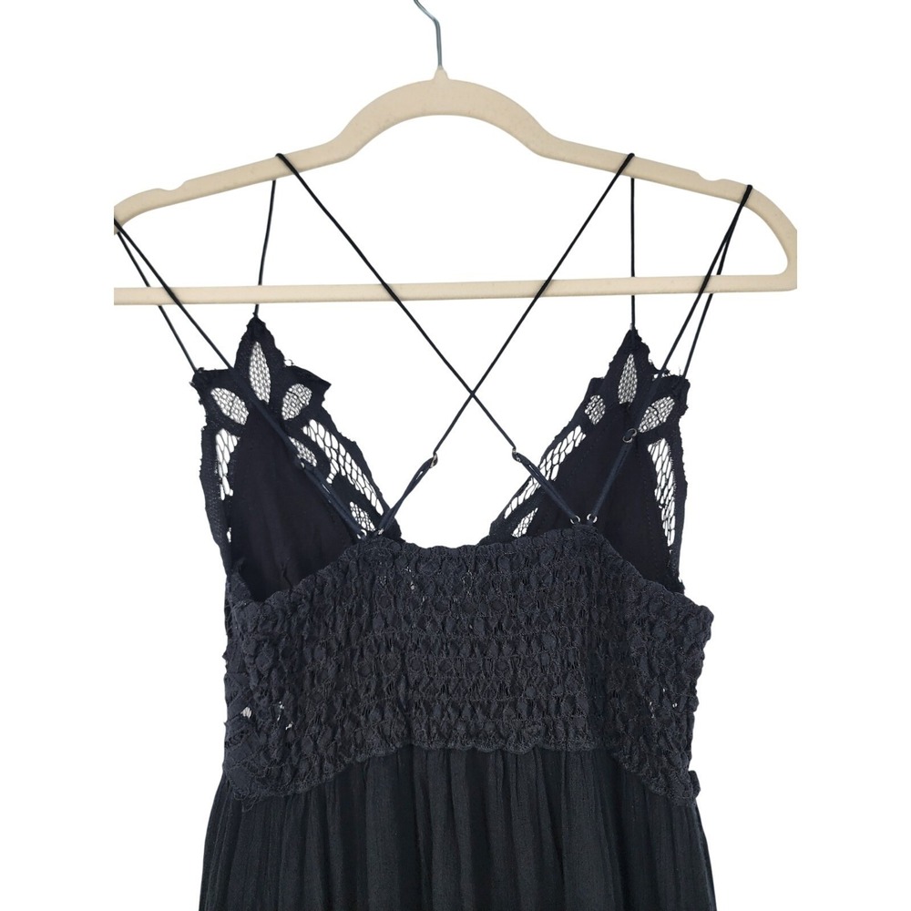 Free People Black Lace-Trim Maxi Dress - Picture 12 of 12